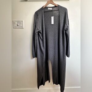 Long Charcoal Cardigan Duster - Wool Blend Sincerely Jules Cardigan Duster